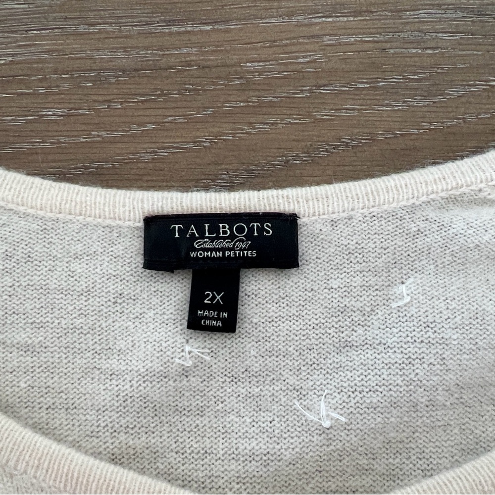 Talbots Ivory Button-Up Cardigan - Picture 9 of 11